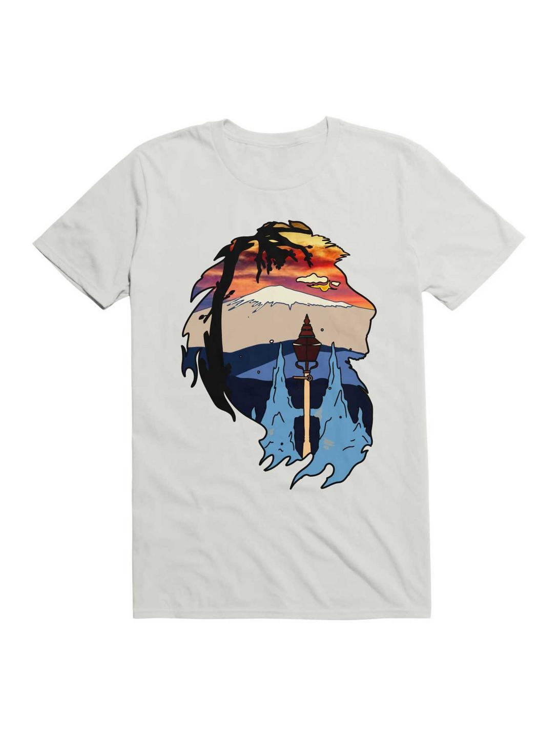 Kawaii Mountain In Frame Lion T-Shirt, WHITE, hi-res