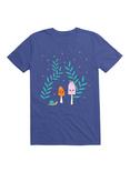 Kawaii Mushrooms In The Forest With Snail T-Shirt, ROYAL, hi-res