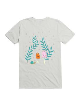 Kawaii Mushrooms In The Forest With Snail T-Shirt, , hi-res