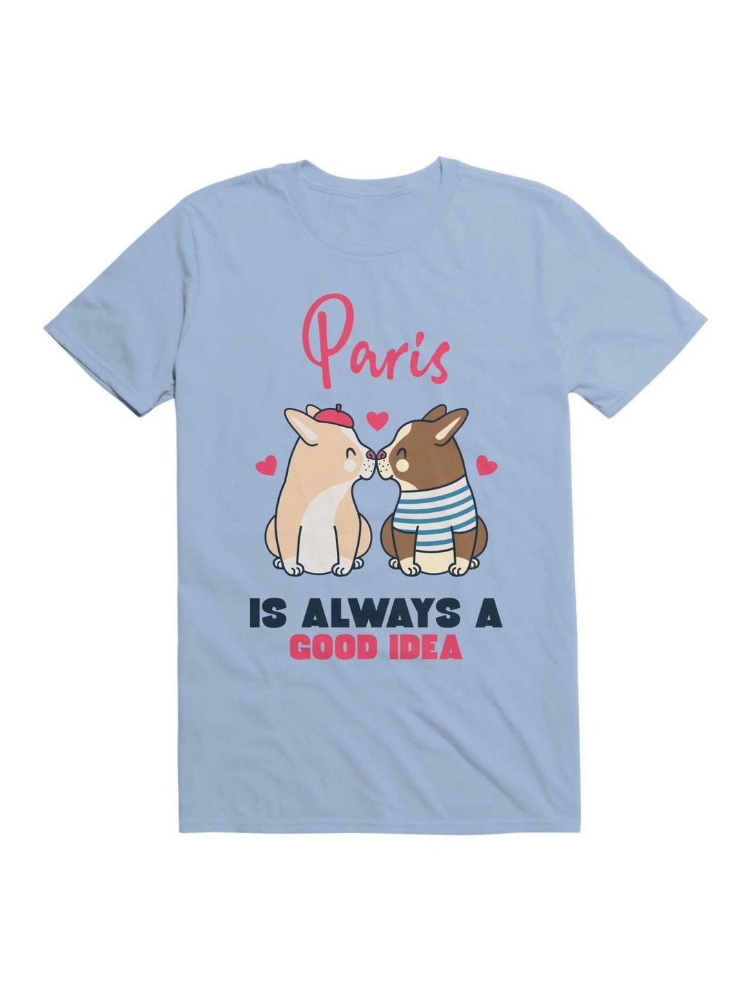 Kawaii Paris Is Always A Good Idea T-Shirt, LIGHT BLUE, hi-res