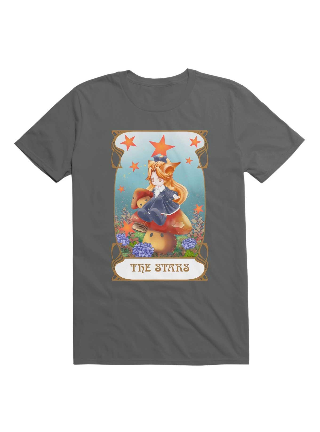 Kawaii Tarot : The Stars T-Shirt, CHARCOAL, hi-res