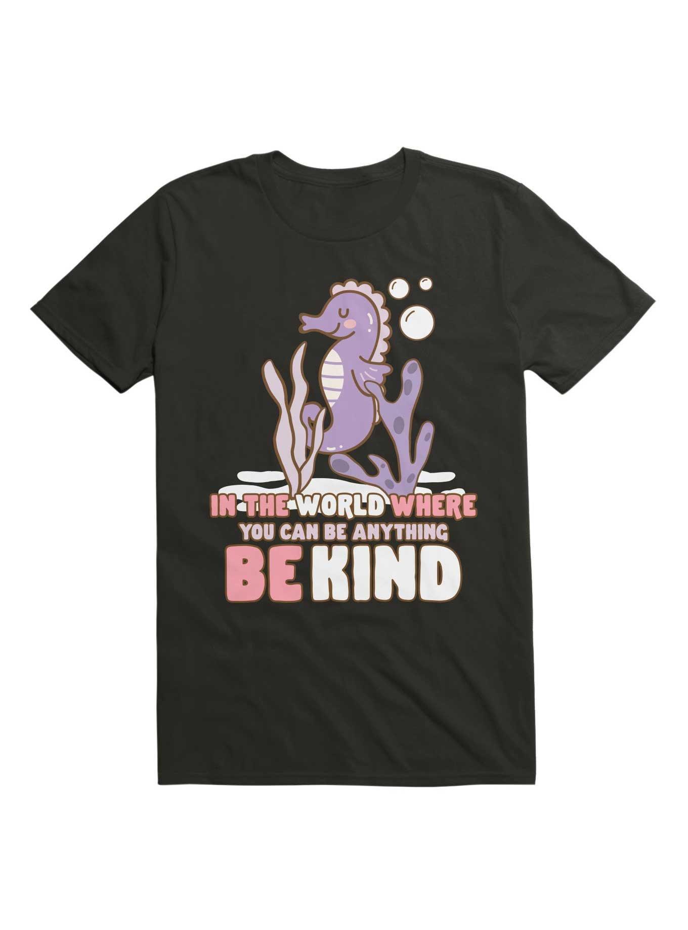 Kawaii In The World Where You Can Be Anything Be Kind T-Shirt, BLACK, hi-res