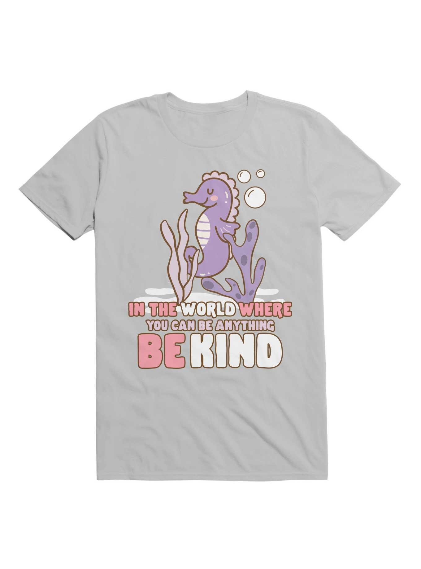 Kawaii In The World Where You Can Be Anything Be Kind T-Shirt, ICE GREY, hi-res
