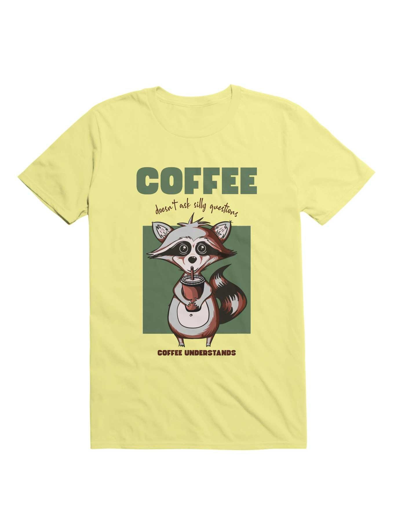 Kawaii Coffee Doesn't Ask Silly Questions Coffee Understands T-Shirt, , hi-res