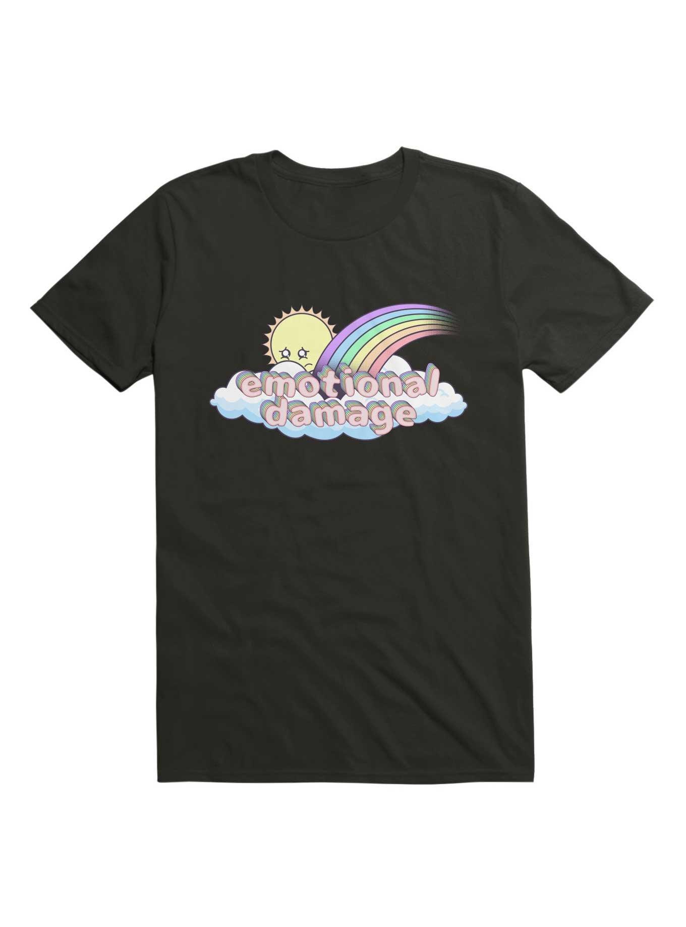 THRDLESS Kawaii Emotional Damage Kawaii Rainbow Sun T-Shirt