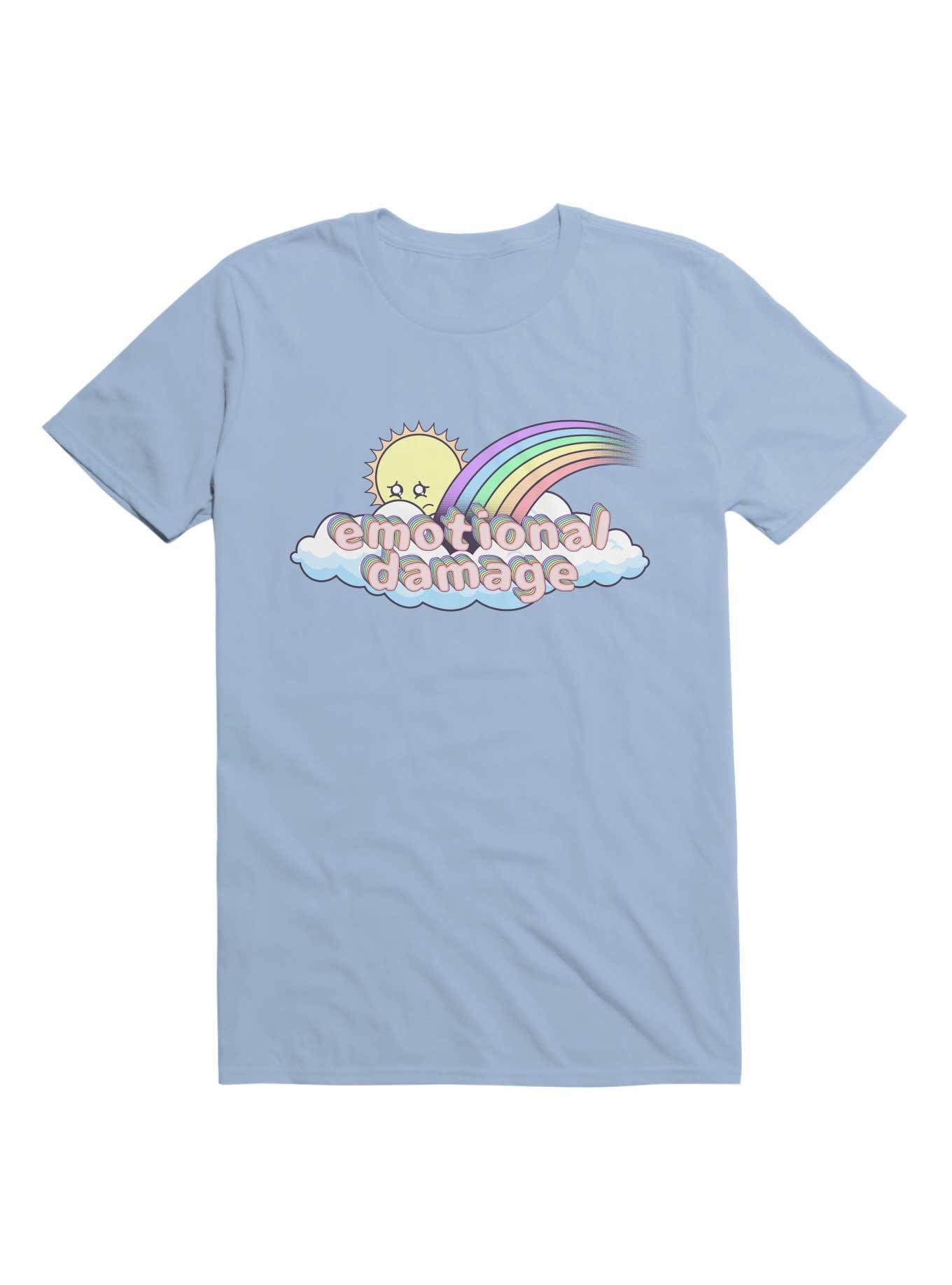 Kawaii Emotional Damage Kawaii Rainbow Sun T-Shirt, LIGHT BLUE, hi-res