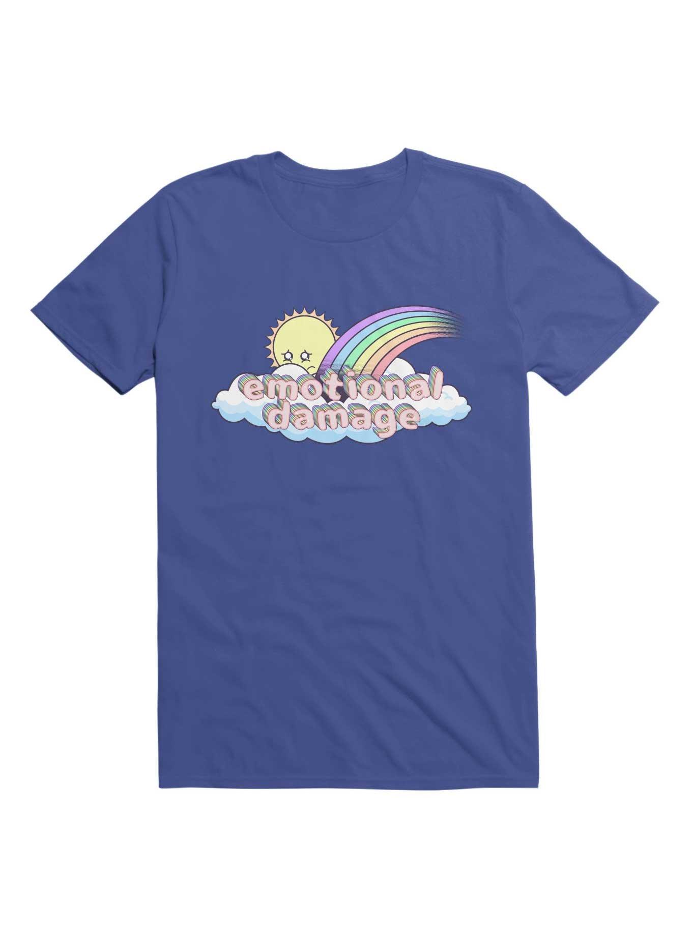 Kawaii Emotional Damage Kawaii Rainbow Sun T-Shirt, ROYAL, hi-res