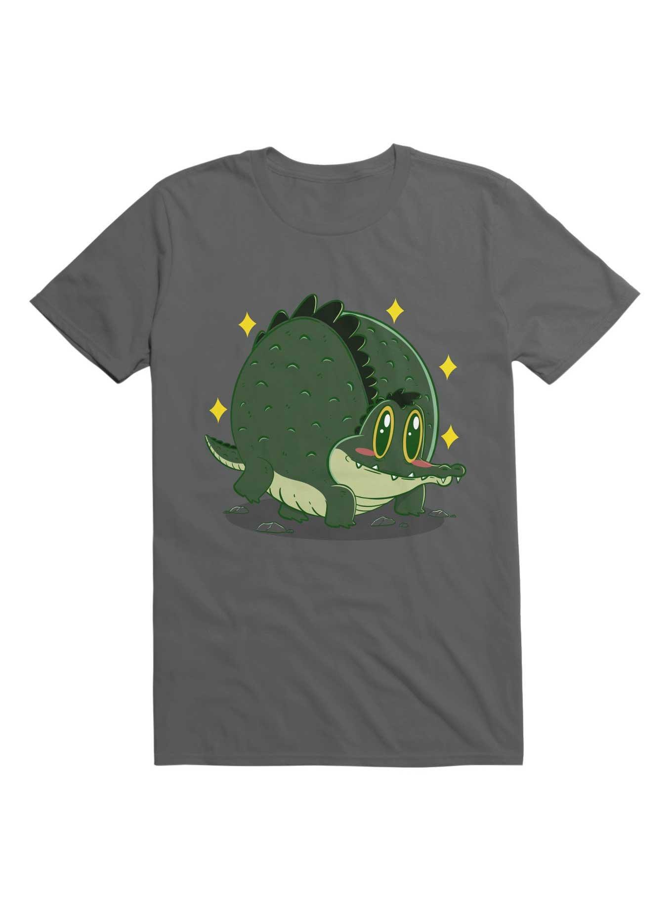 Kawaii Fatty Croc T-Shirt, CHARCOAL, hi-res