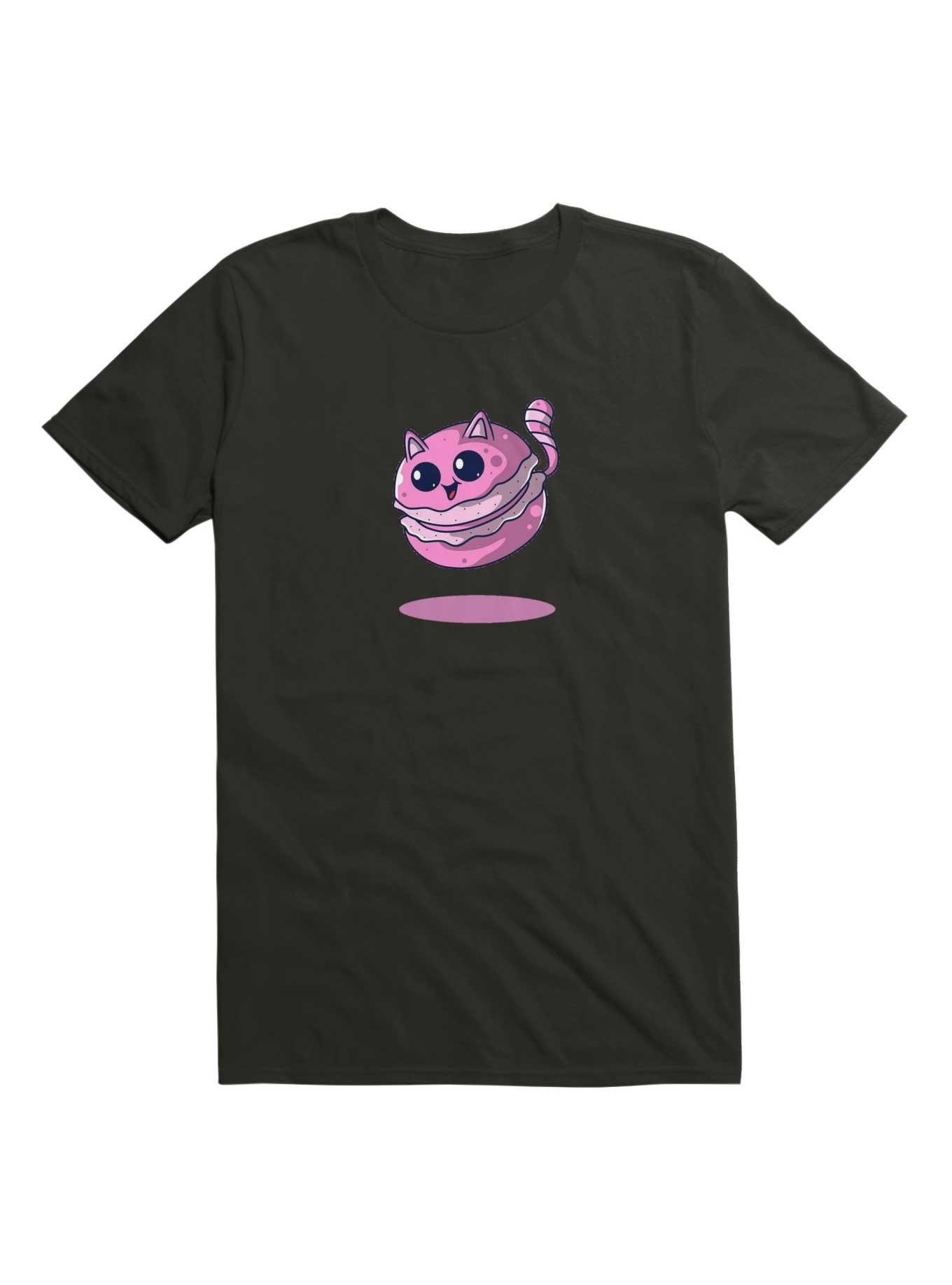 Kawaii Meowcaron Cute Cat T-Shirt, BLACK, hi-res