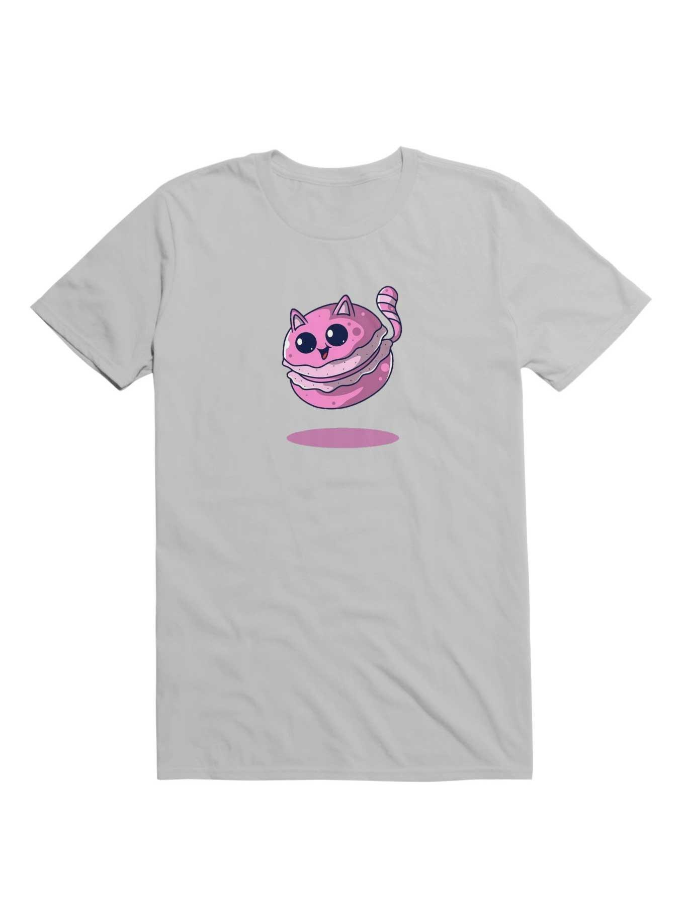 Kawaii Meowcaron Cute Cat T-Shirt, ICE GREY, hi-res