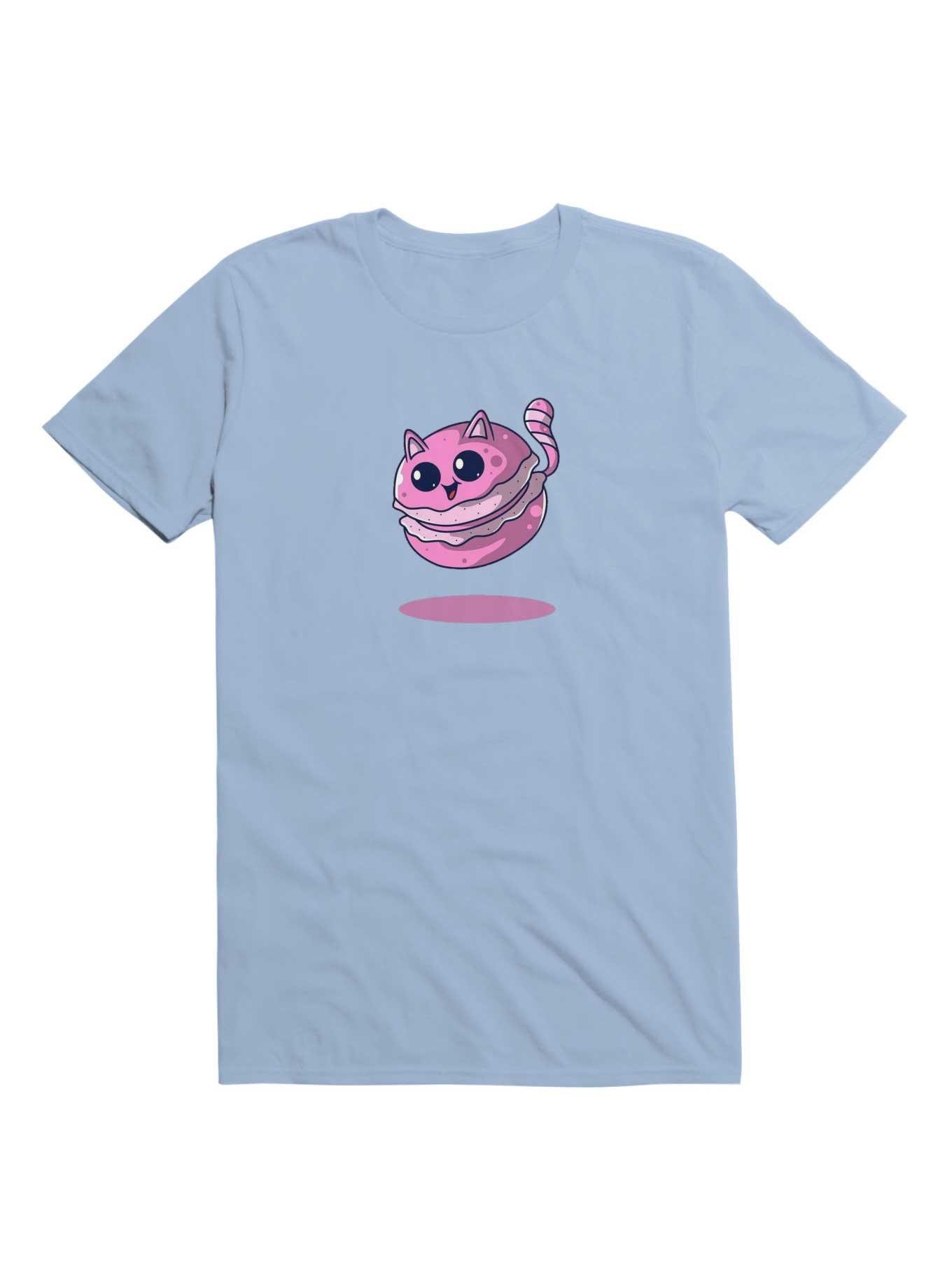 Kawaii Meowcaron Cute Cat T-Shirt, LIGHT BLUE, hi-res