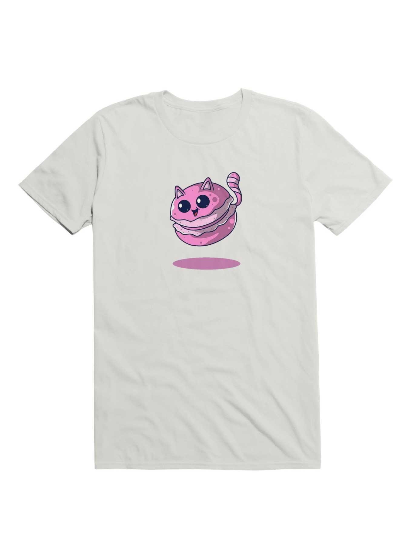 Kawaii Meowcaron Cute Cat T-Shirt, WHITE, hi-res