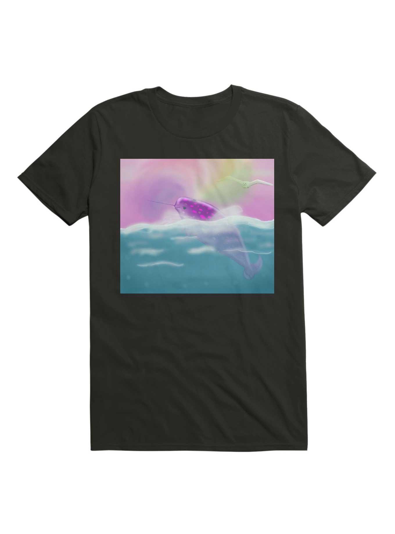 Kawaii Narwhal T-Shirt, BLACK, hi-res