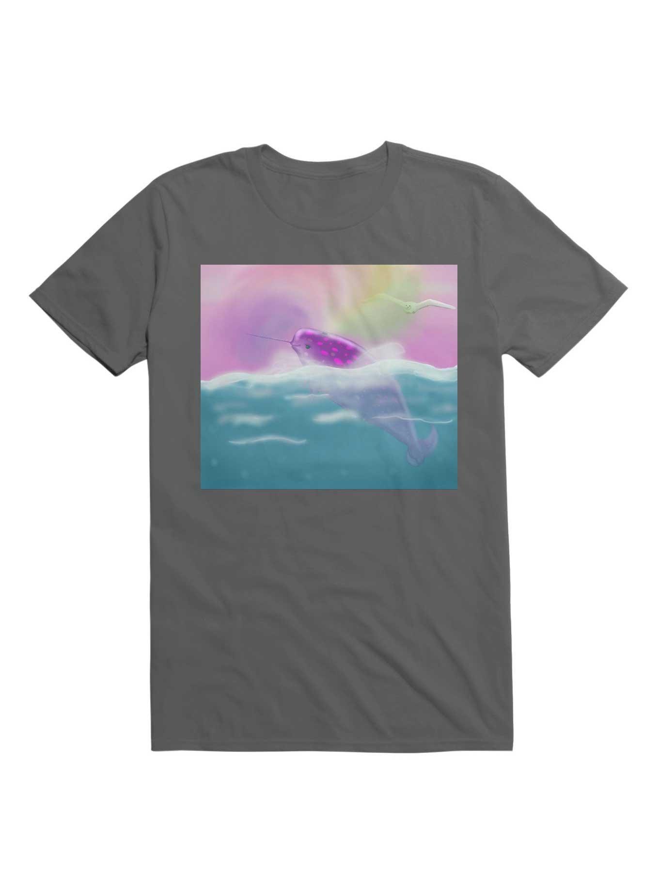 Kawaii Narwhal T-Shirt, CHARCOAL, hi-res