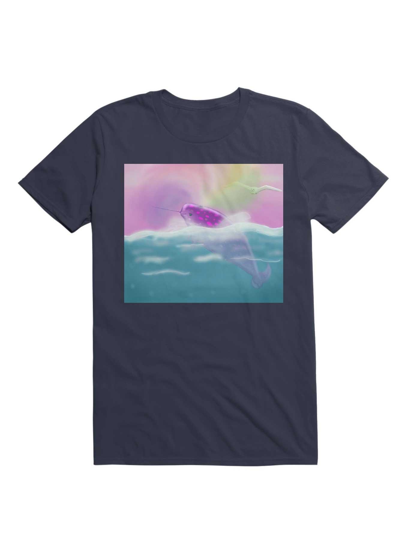 Kawaii Narwhal T-Shirt, NAVY, hi-res