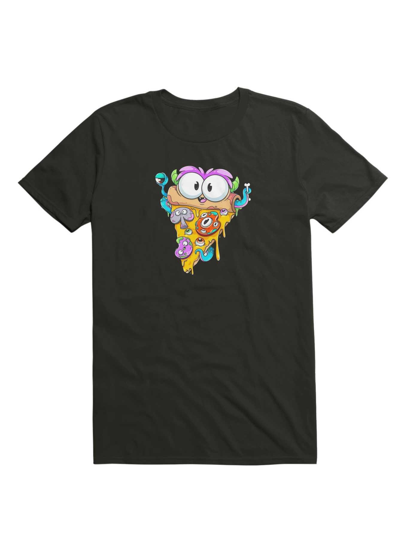 Kawaii Pizza Graffiti T-Shirt, BLACK, hi-res