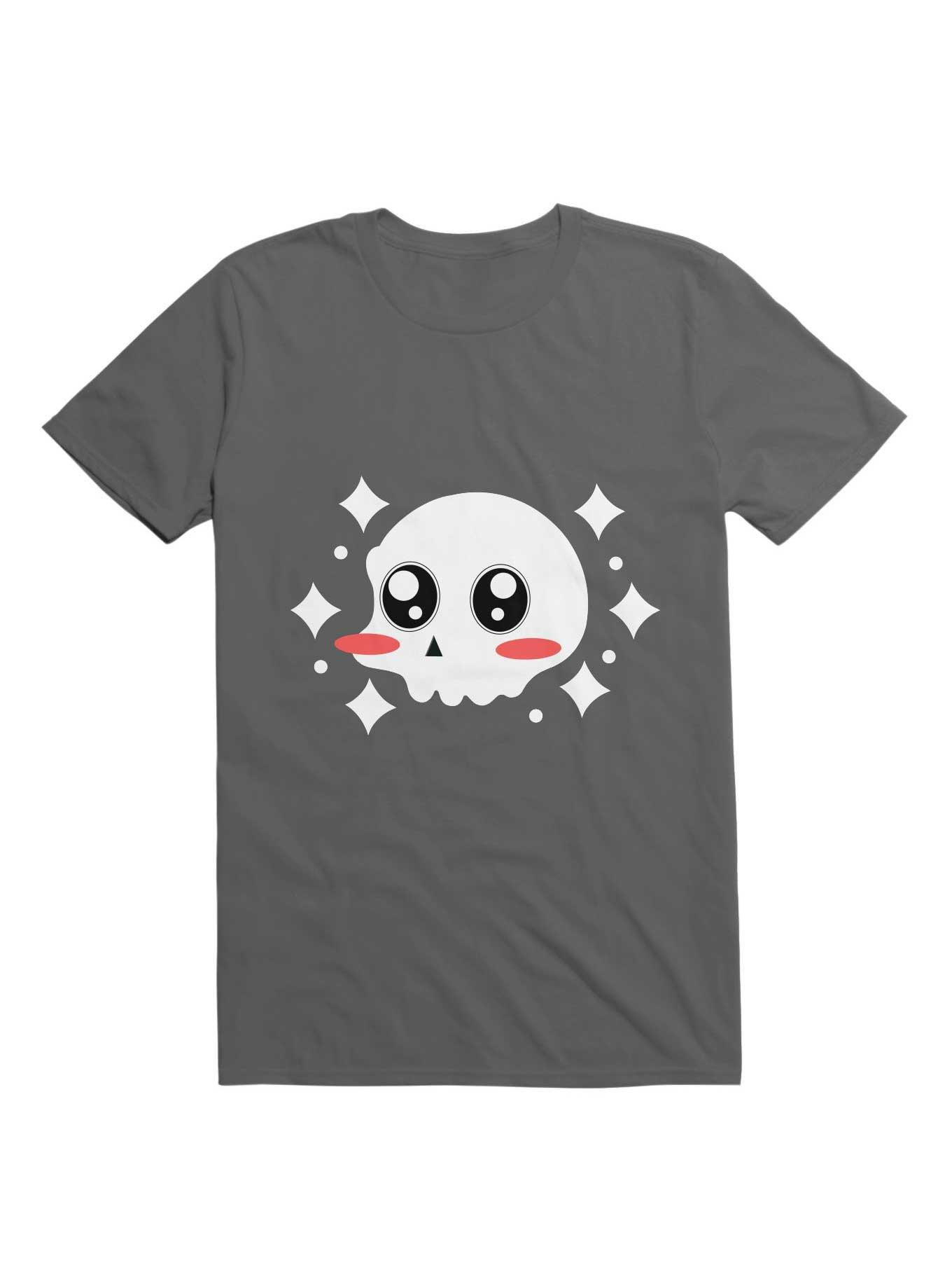 Kawaii Skull T-Shirt, CHARCOAL, hi-res