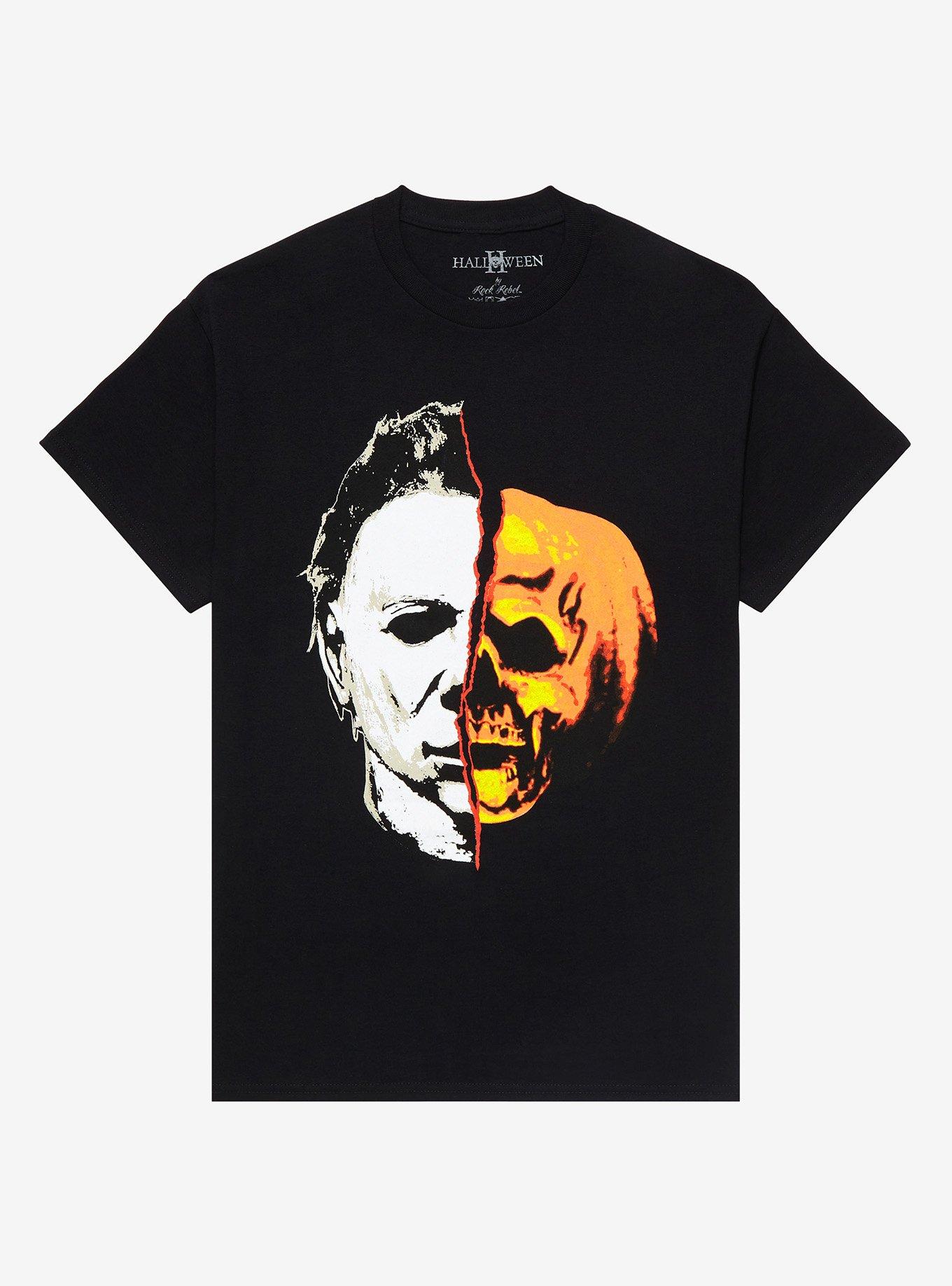 Halloween II Pumpkin Split T-Shirt, BLACK, hi-res