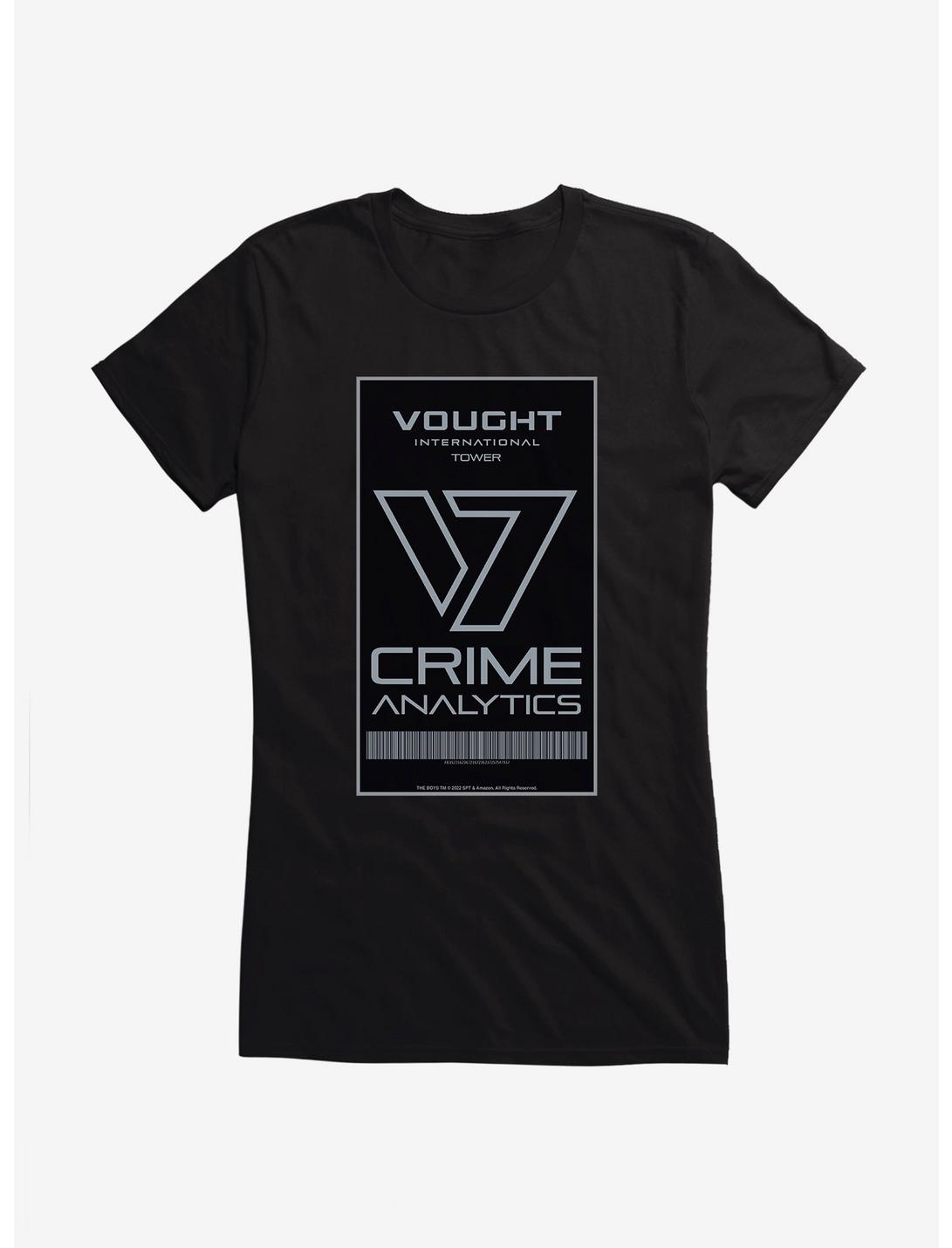 The Boys Vought Intl Tower Crime Analytics Badge Girls T-Shirt, , hi-res