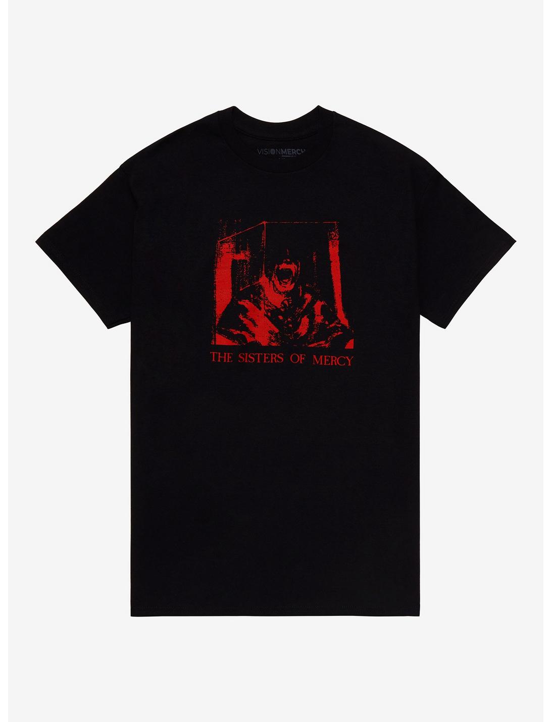 The Sisters Of Mercy Red Scream T-Shirt, BLACK, hi-res