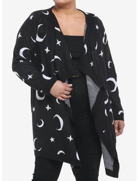 Moons & Stars Girls Open Cardigan Plus Size, , hi-res