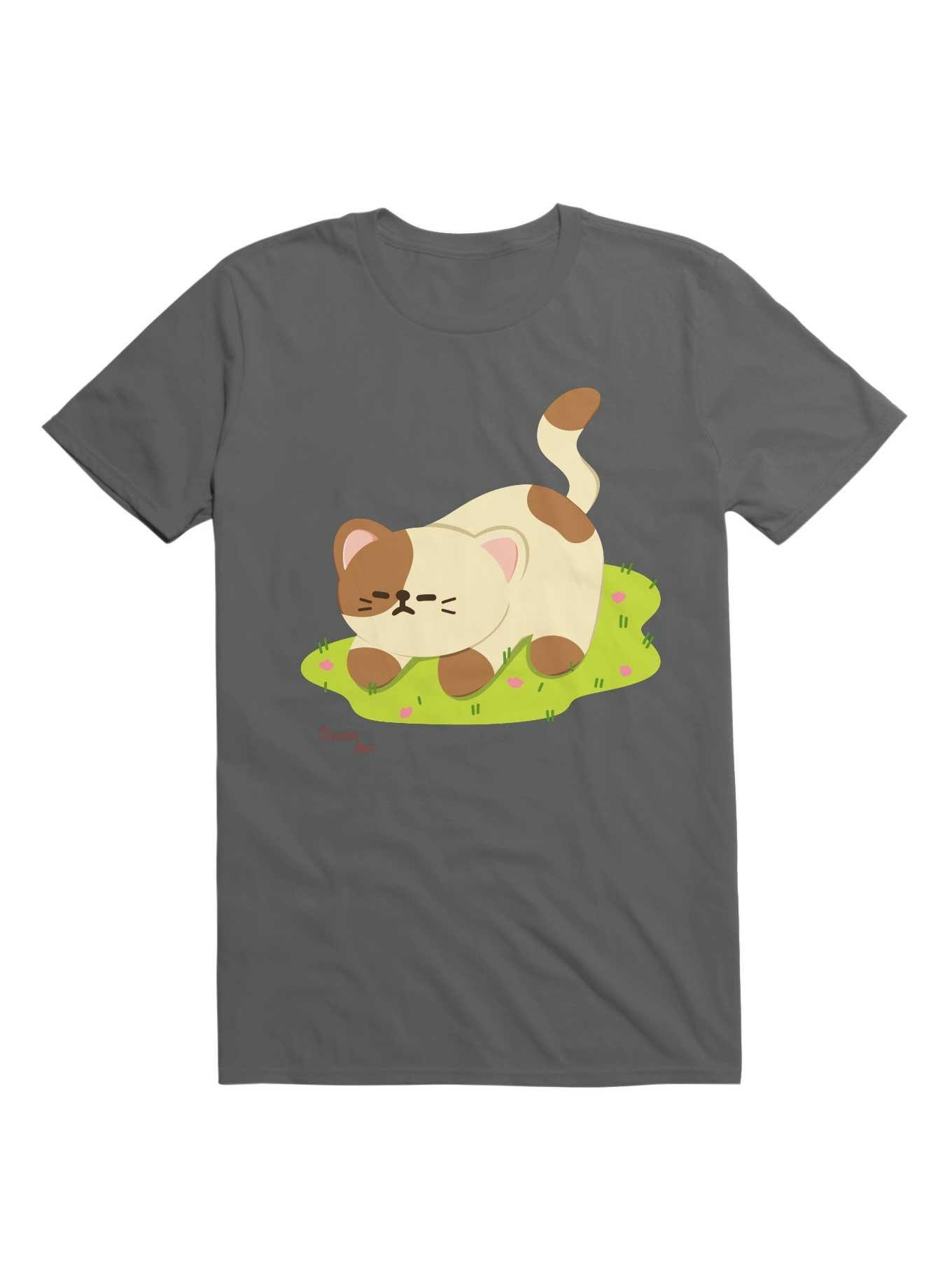 Kawaii Chill Kitty T-Shirt, CHARCOAL, hi-res