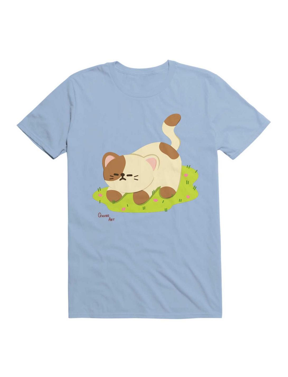 Kawaii Chill Kitty T-Shirt, LIGHT BLUE, hi-res