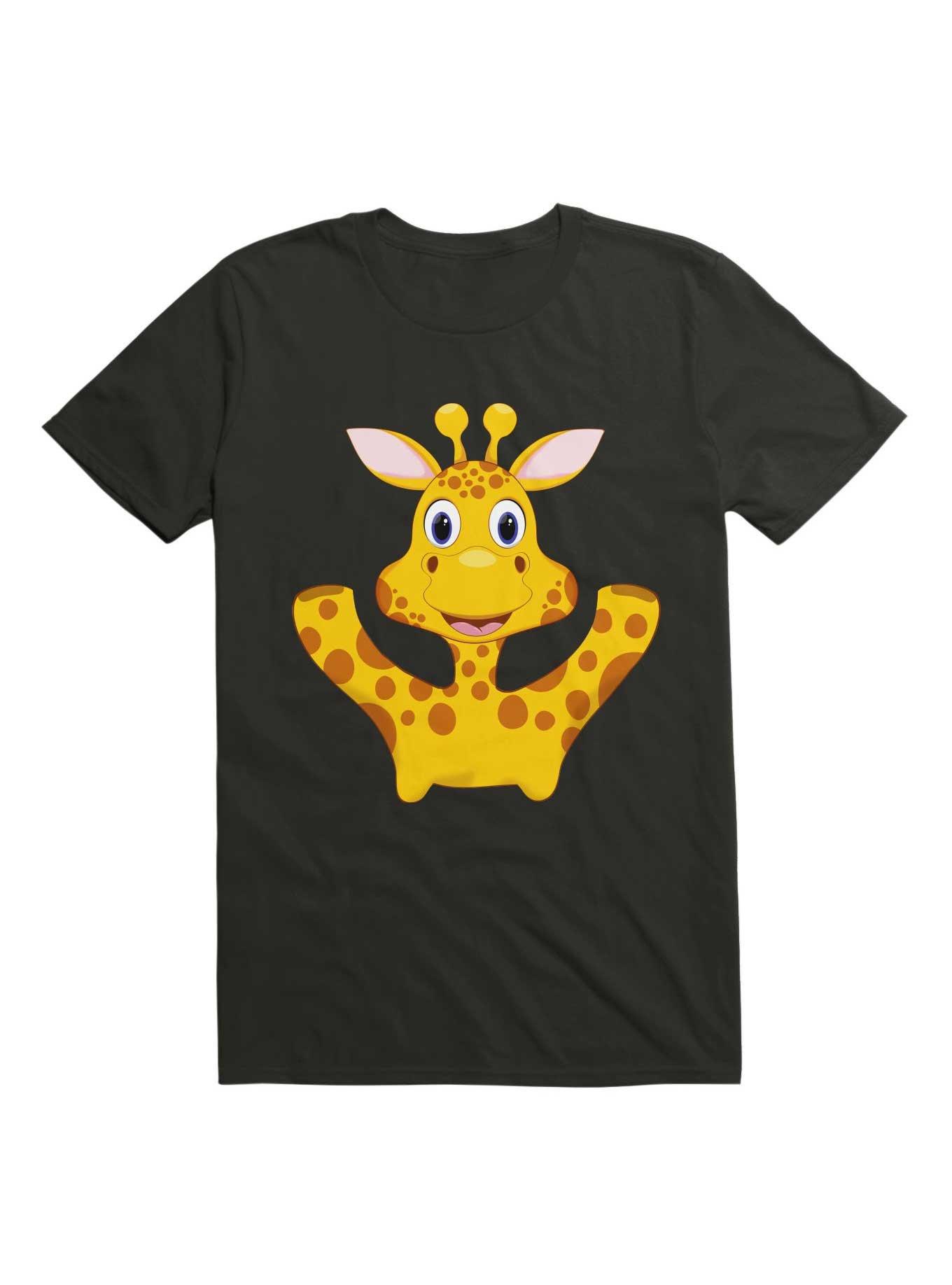 Kawaii My Cute Giraffe Face T-Shirt, BLACK, hi-res