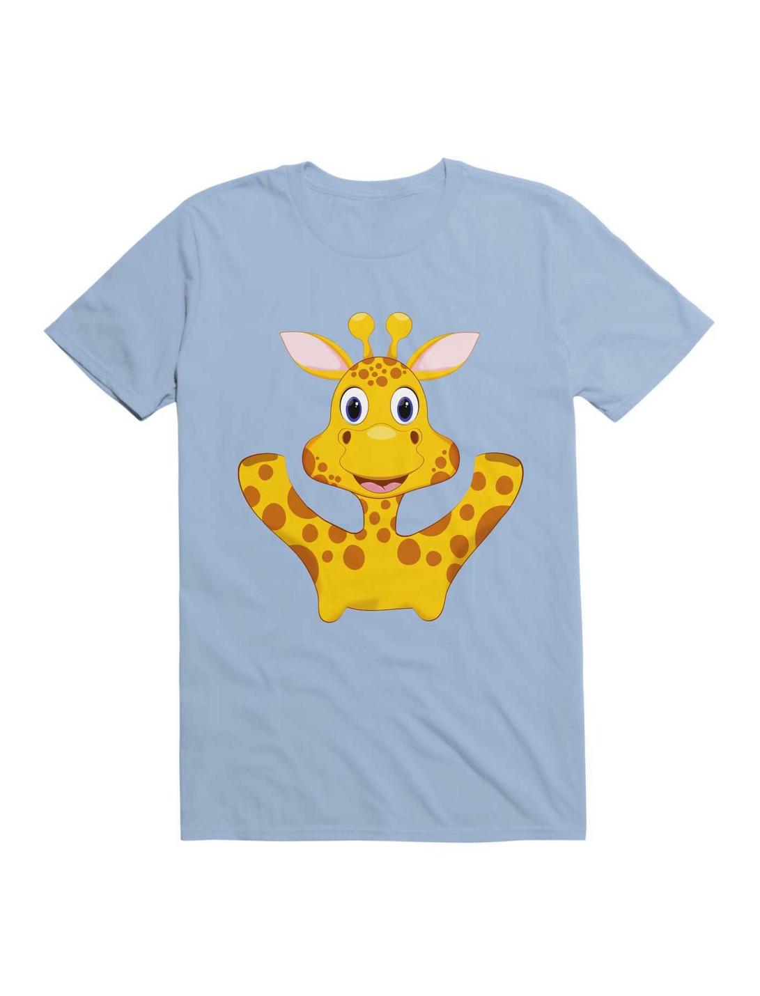 Kawaii My Cute Giraffe Face T-Shirt, LIGHT BLUE, hi-res