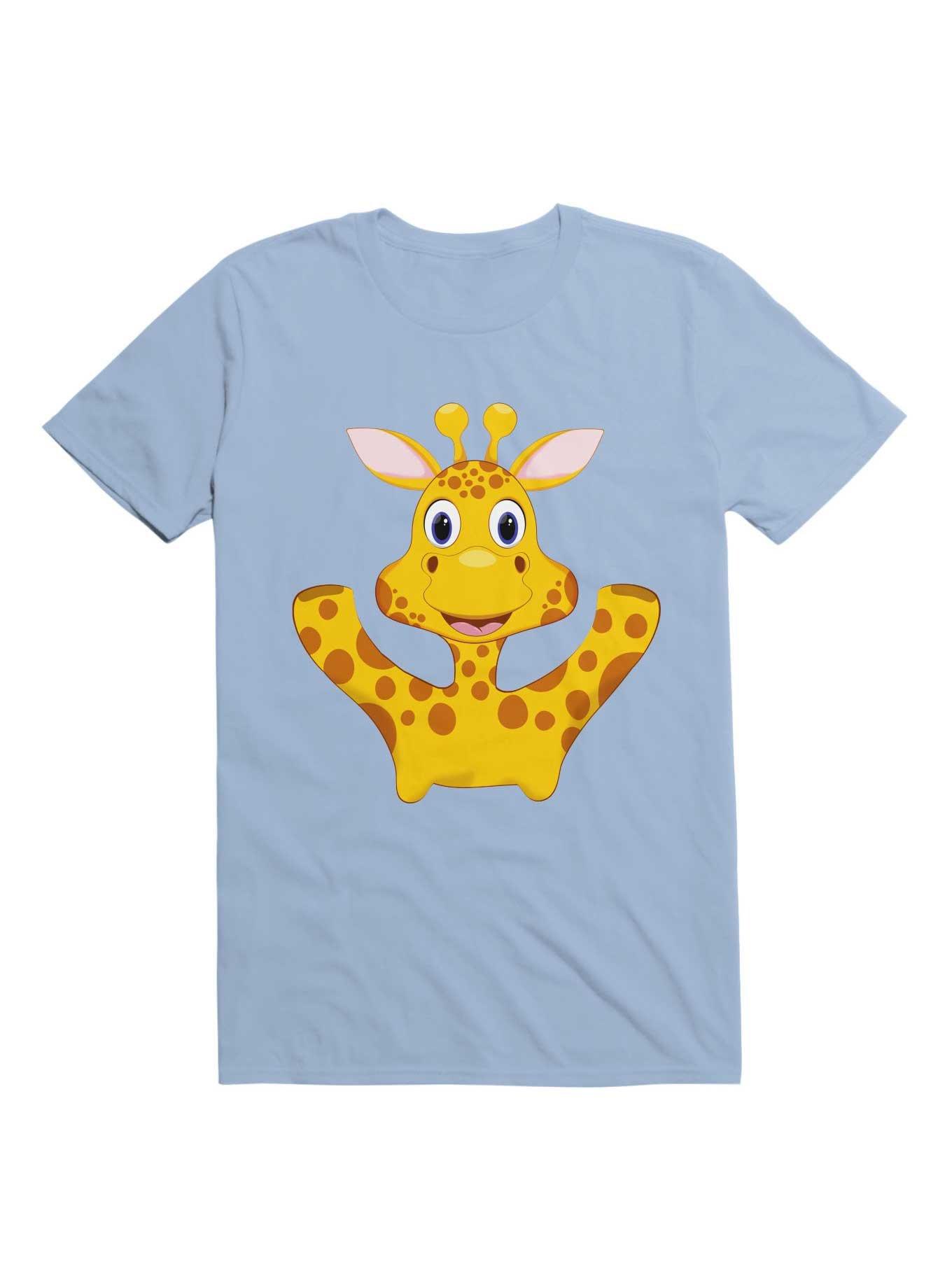 Kawaii My Cute Giraffe Face T-Shirt, LIGHT BLUE, hi-res