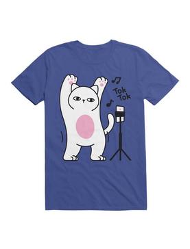 Kawaii Poker Face Cat Dance T-Shirt, , hi-res