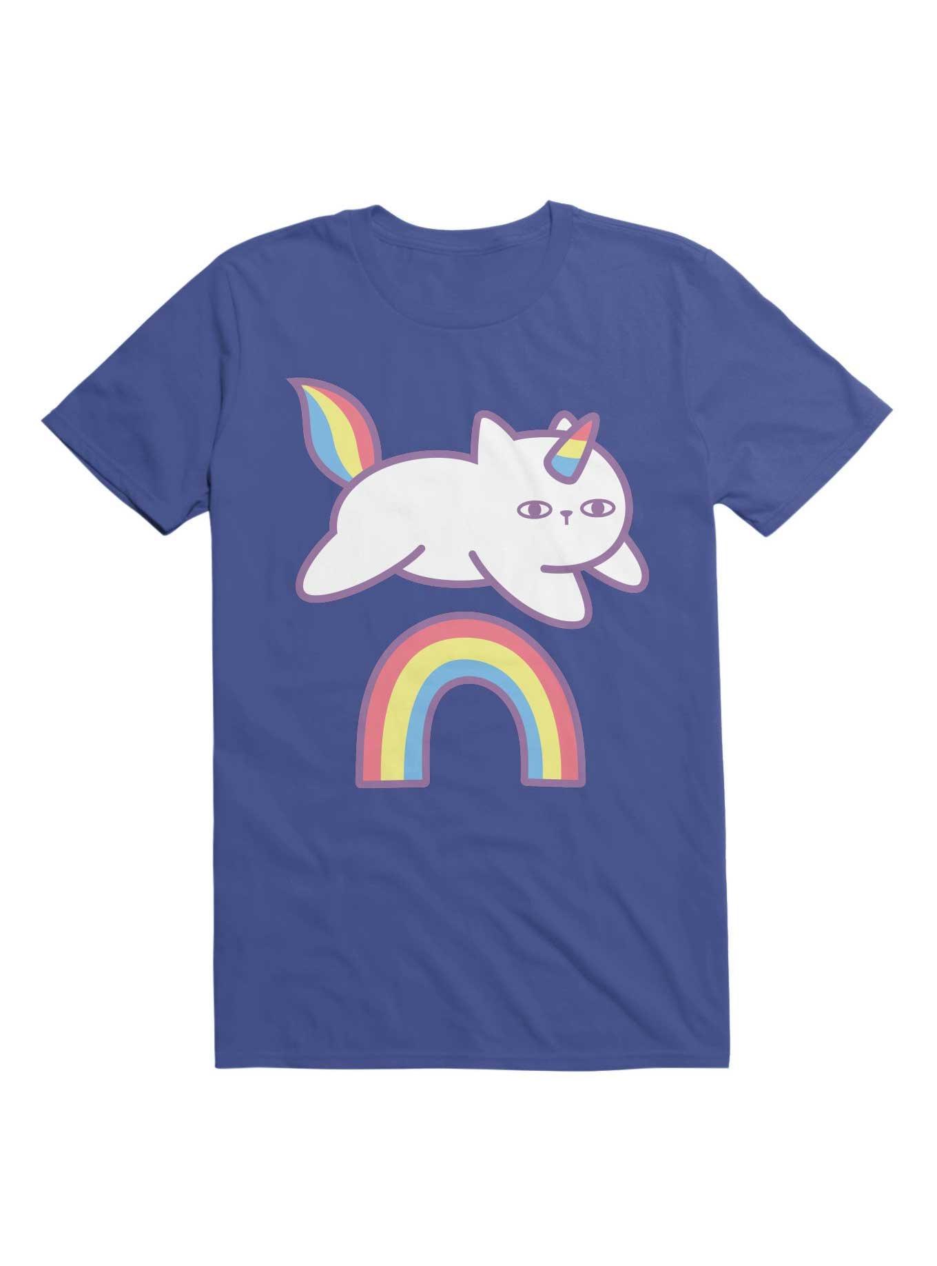 Kawaii Poker Face Caticorn T-Shirt, ROYAL, hi-res