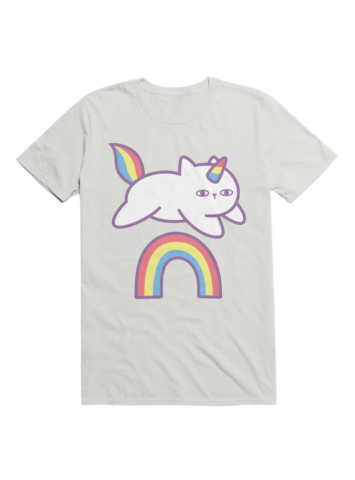 Kawaii Poker Face Caticorn T-Shirt, WHITE, hi-res