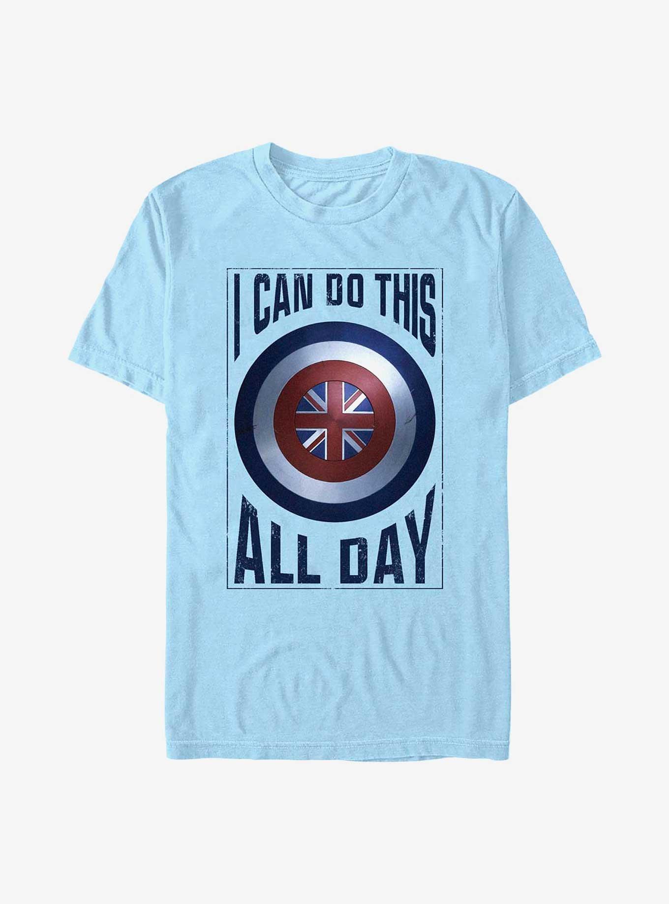 Marvel Doctor Strange In The Multiverse Of Madness I Can Do This All Day Peggy Carter Shield T-Shirt, LT BLUE, hi-res