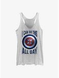 Marvel Doctor Strange In The Multiverse Of Madness I Can Do This All Day Peggy Carter Shield Womens Tank Top, WHITE HTR, hi-res