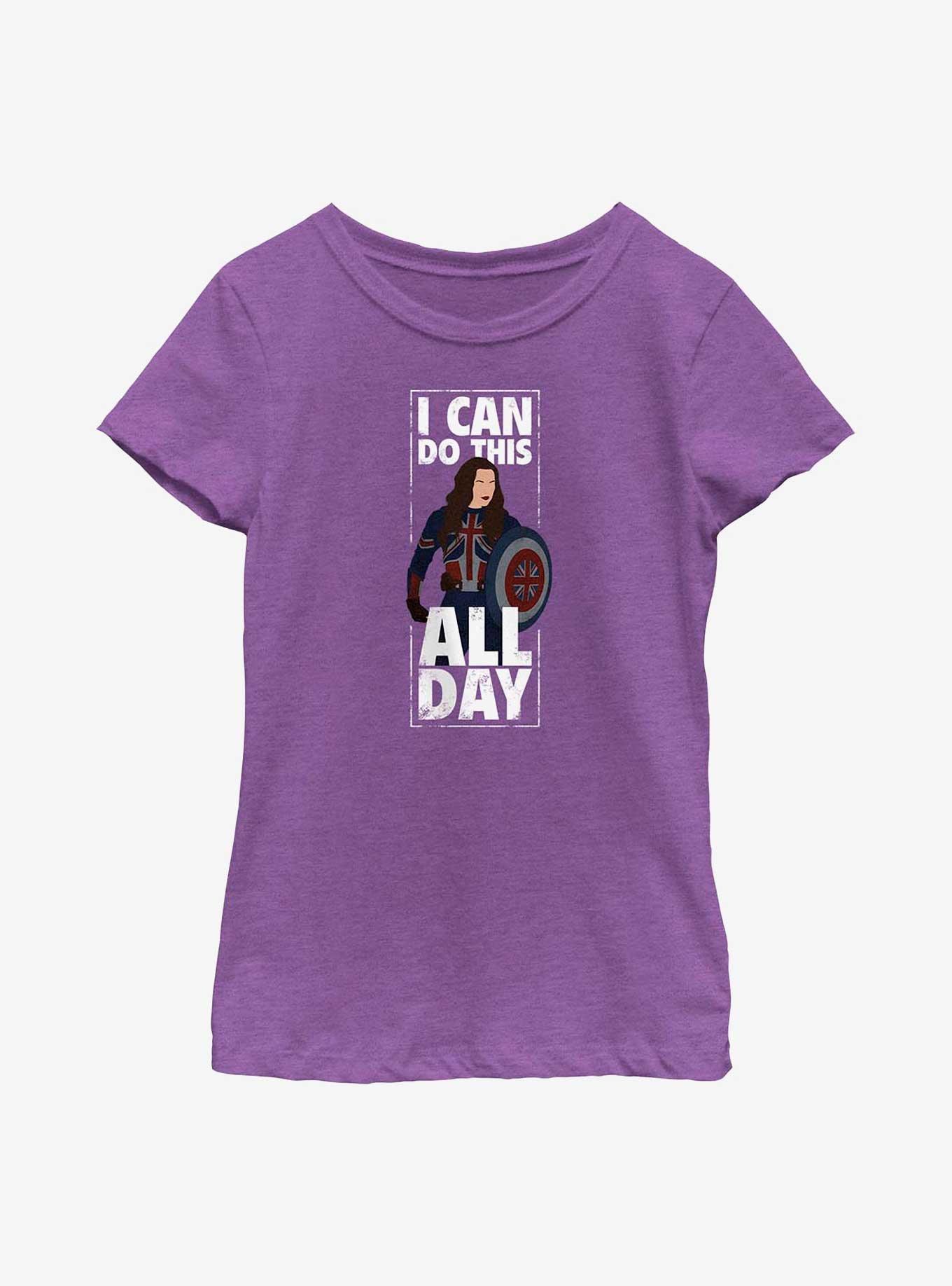Marvel Doctor Strange In The Multiverse Of Madness I Can Do This All Day Captian Carter Youth Girls T-Shirt