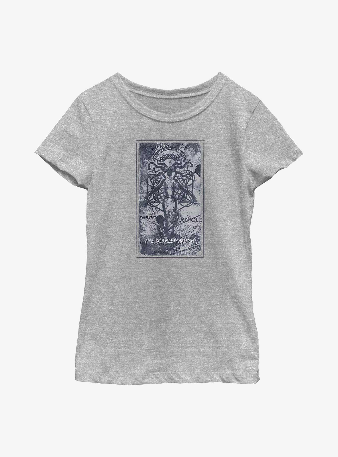 Marvel Doctor Strange In The Multiverse Of Madness The Scarlet Witch Darkhold Badge Youth Girls T-Shirt, , hi-res