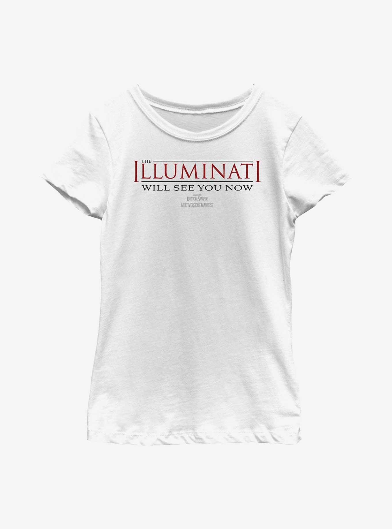 Marvel Doctor Strange In The Multiverse Of Madness The Illuminati Will See You Now Youth Girls T-Shirt, WHITE, hi-res