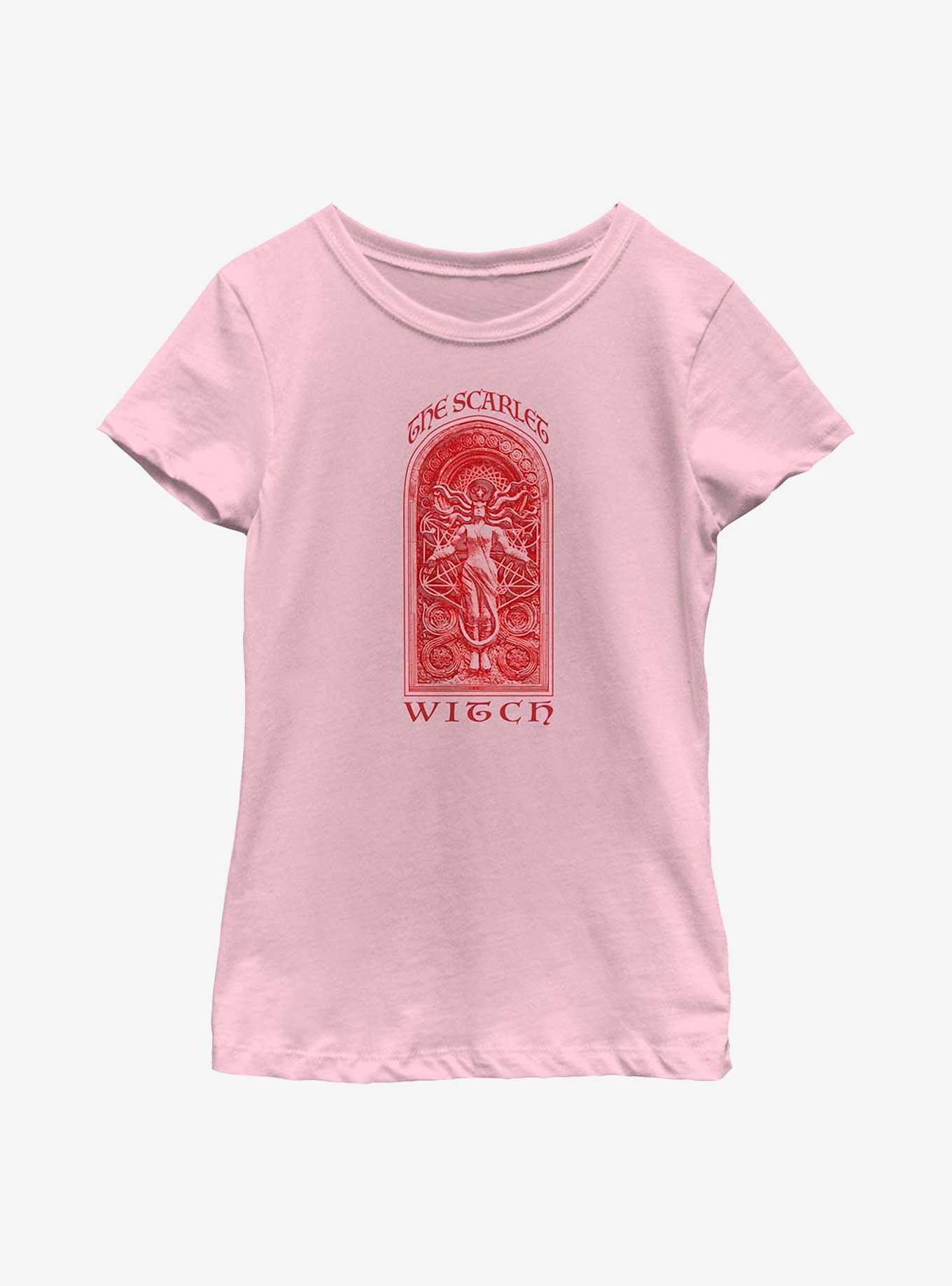 Marvel Doctor Strange In The Multiverse Of Madness The Scarlet Witch Stone Slab Youth Girls T-Shirt, PINK, hi-res