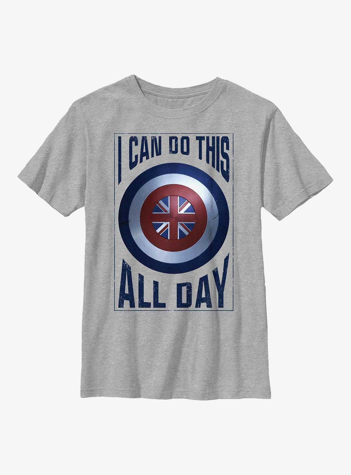 Marvel Doctor Strange In The Multiverse Of Madness I Can Do This All Day Peggy Carter Shield Youth T-Shirt, ATH HTR, hi-res