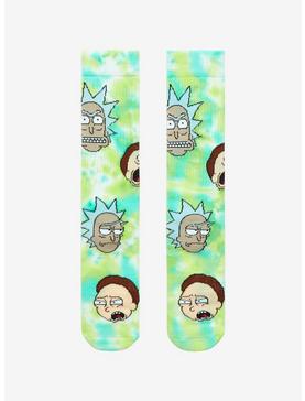 Rick And Morty Faces Tie-Dye Crew Socks, , hi-res