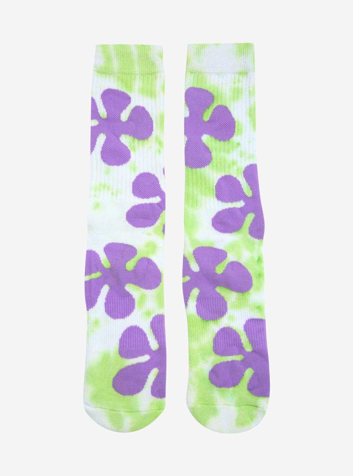 SpongeBob SquarePants Patrick Flowers Tie-Dye Crew Socks, , hi-res