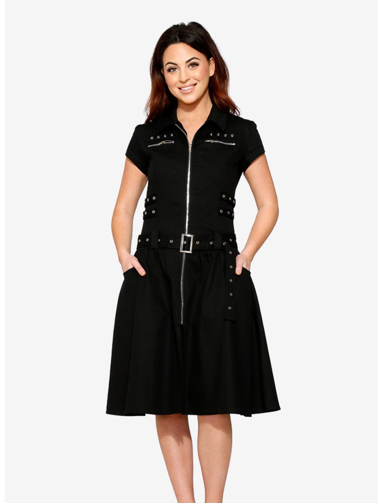 Black Zipper Bondage Midi Dress | Hot Topic