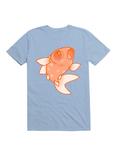 Kawaii Blossom Orange Freddy Fish T-Shirt, LIGHT BLUE, hi-res