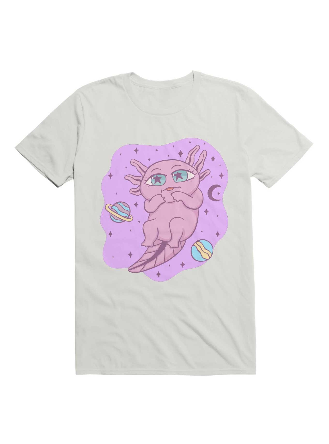 Kawaii Cute Axolotl In Space T-Shirt, WHITE, hi-res