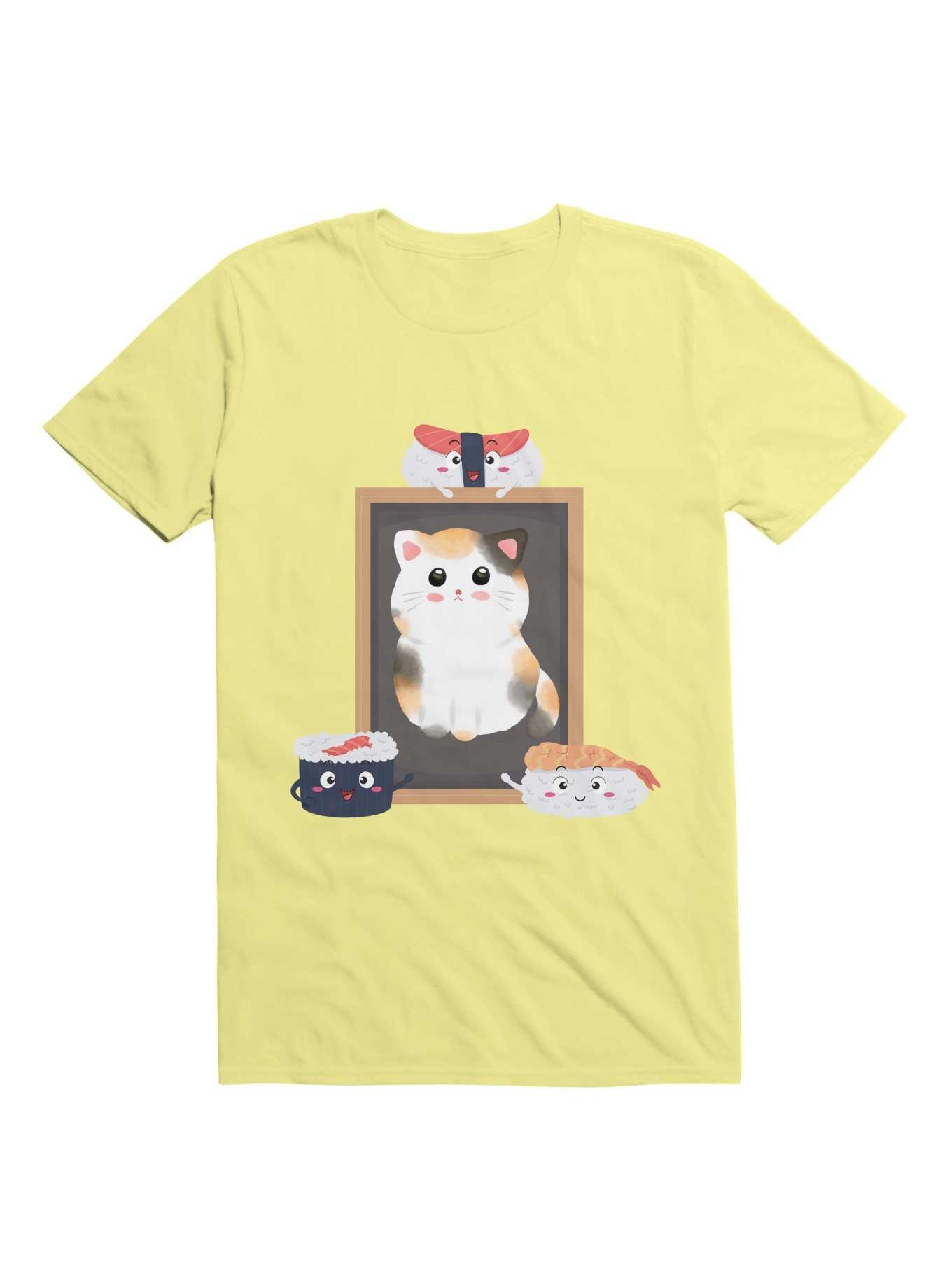 Kawaii Funny Sushi Loves Cute Cat Kawaii T-Shirt, , hi-res