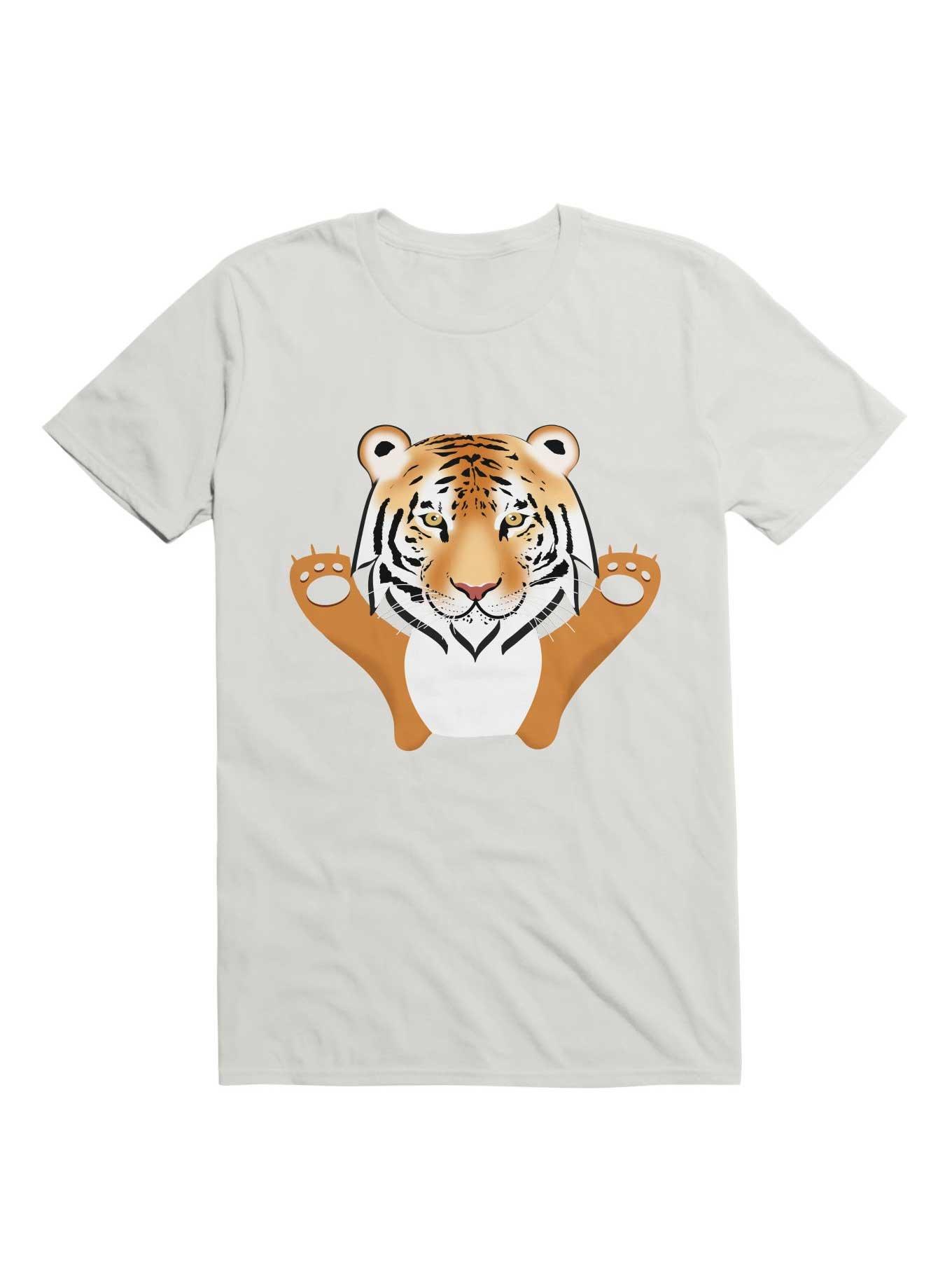 Kawaii My Cute Tiger Face T-Shirt, WHITE, hi-res