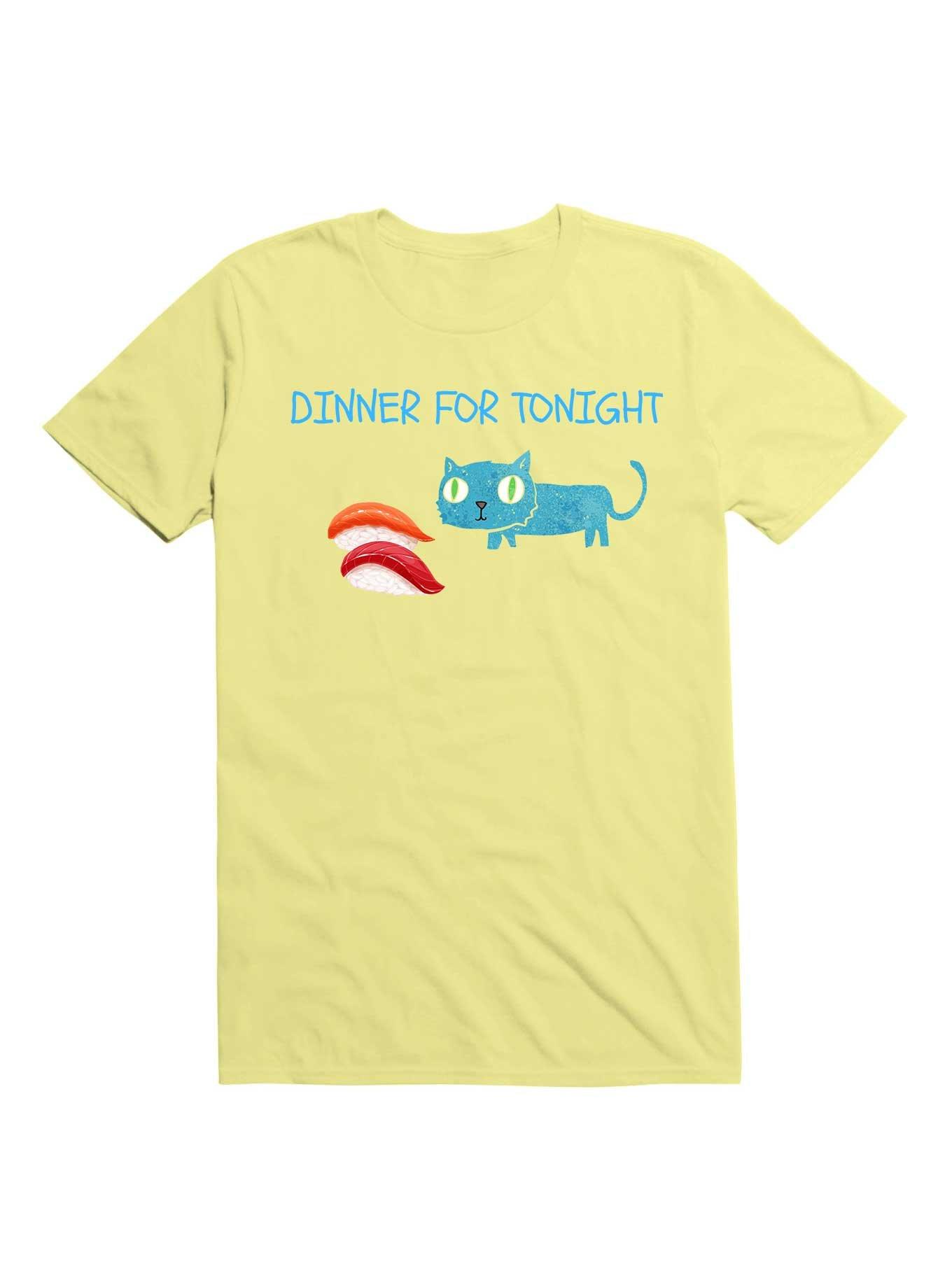 Kawaii Sushi Cat Dinner For Tonight T-Shirt, CORN SILK, hi-res