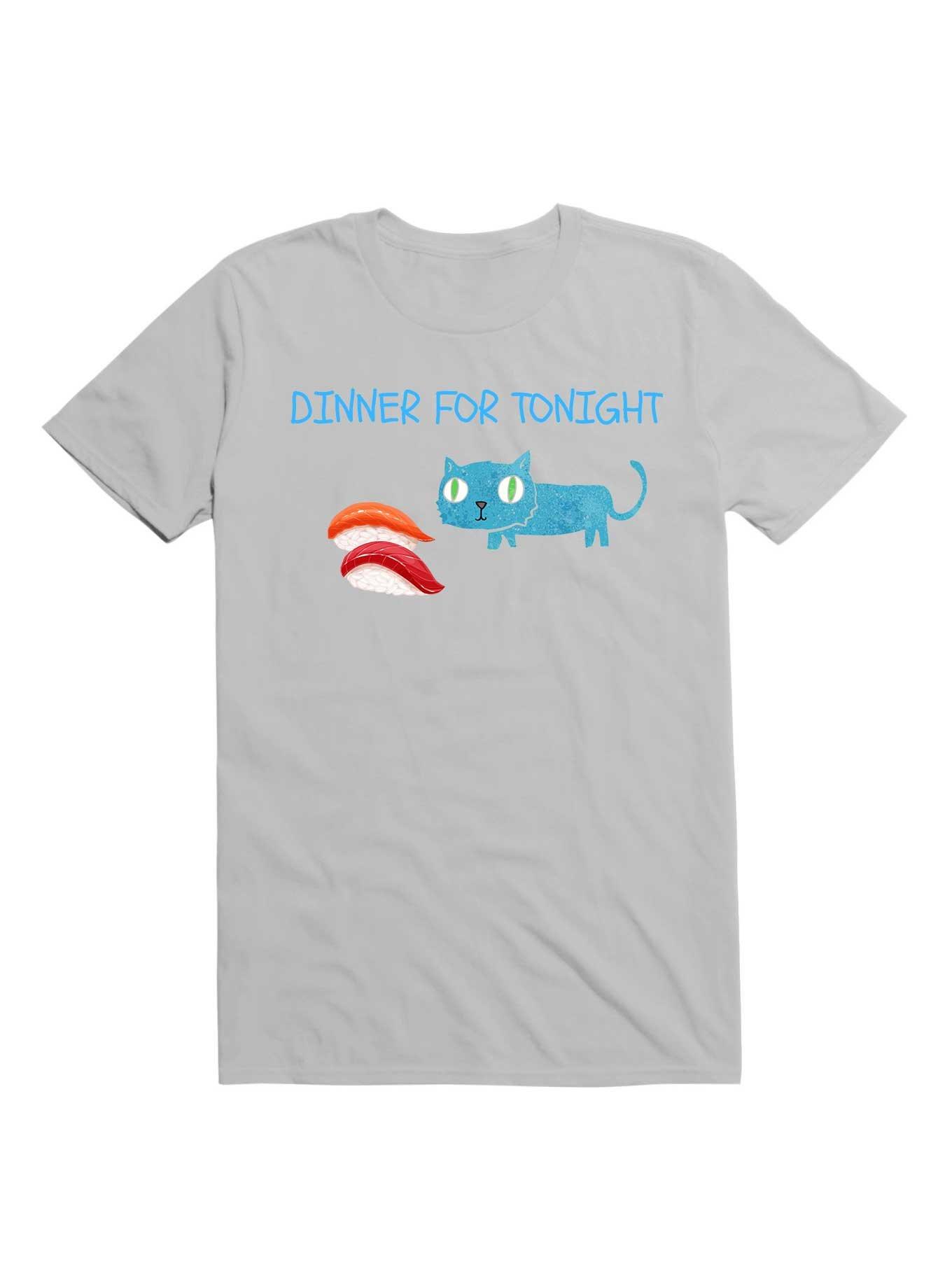 Kawaii Sushi Cat Dinner For Tonight T-Shirt, ICE GREY, hi-res