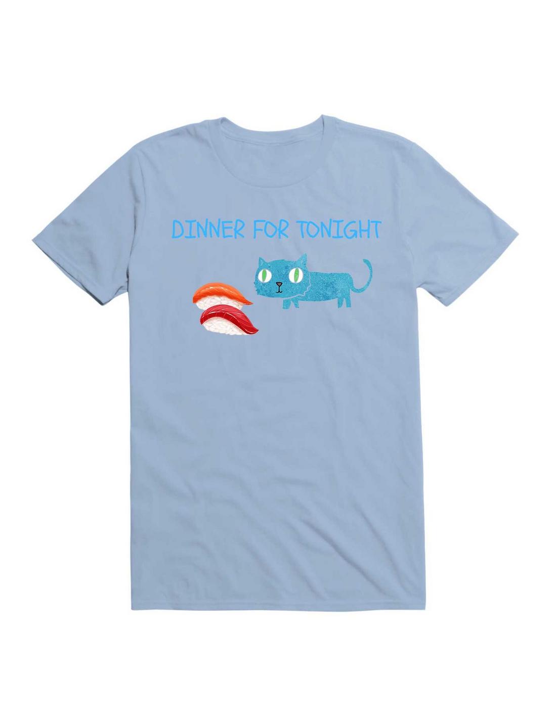 Kawaii Sushi Cat Dinner For Tonight T-Shirt, LIGHT BLUE, hi-res